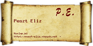 Peszt Eliz névjegykártya
